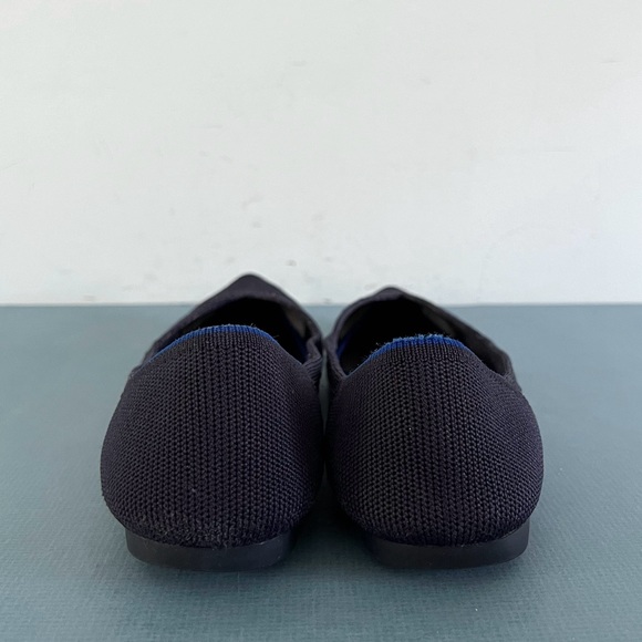 Rothy’s The Point Maritime Lattice Stitch Navy Blue Washable Knit Ballet Flats - Picture 7 of 9